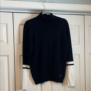Calvin Klein Black and White Turtleneck Sweater NWOT